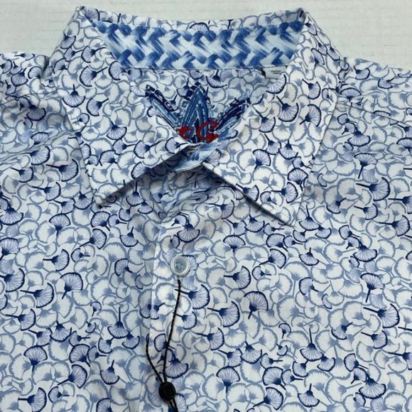 Robert Graham "Wickshire" Men's Casual Shirt - Blue & White Flora - Size M - NWT